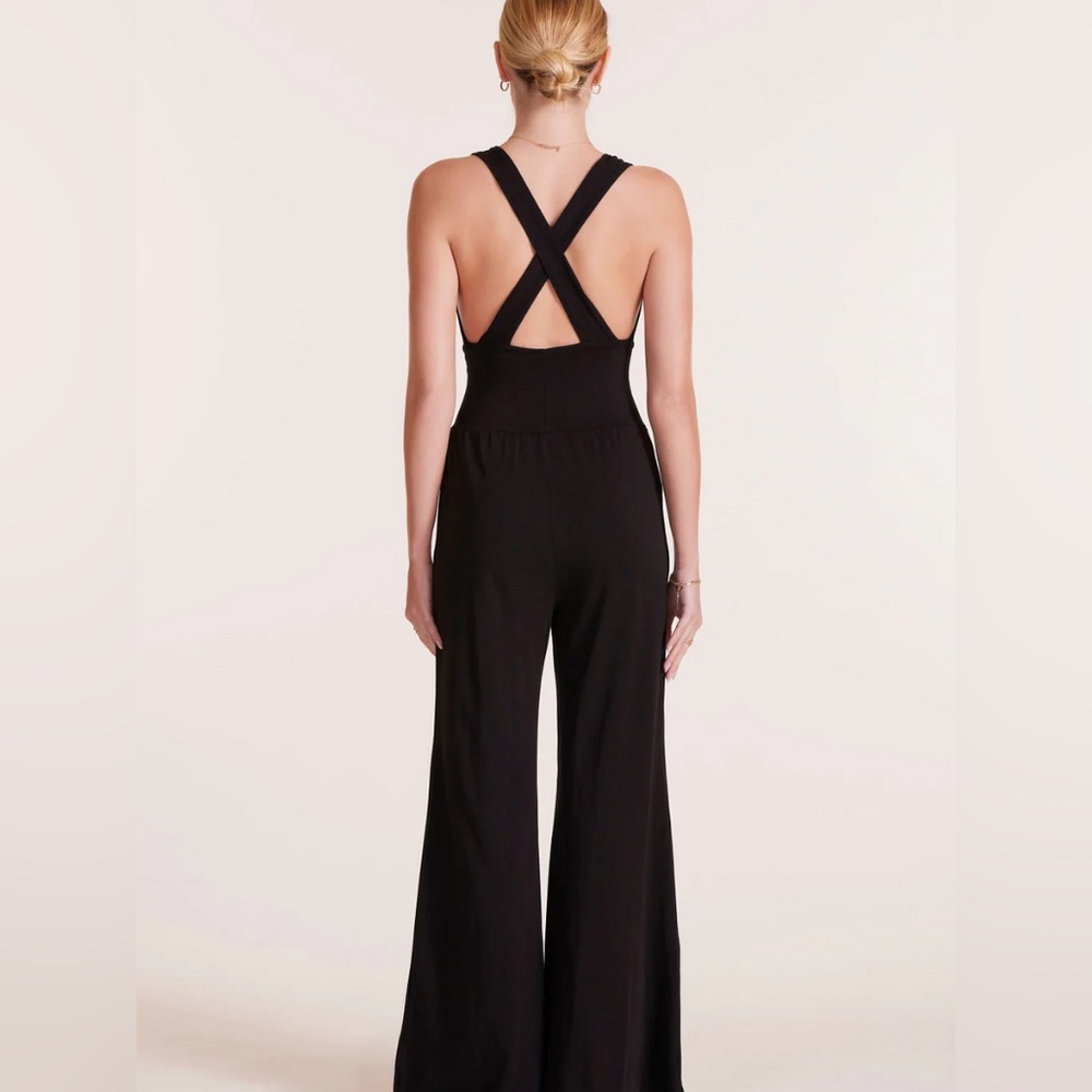 Bobi Black Cross-Back Wide Leg Jumpsuit - Picture 8 of 12